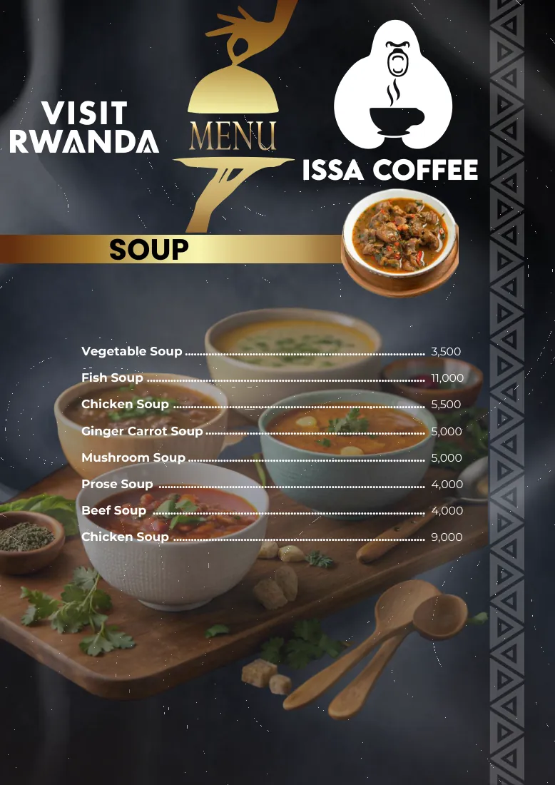 Issa Coffee Standard menu, page 8: Soups