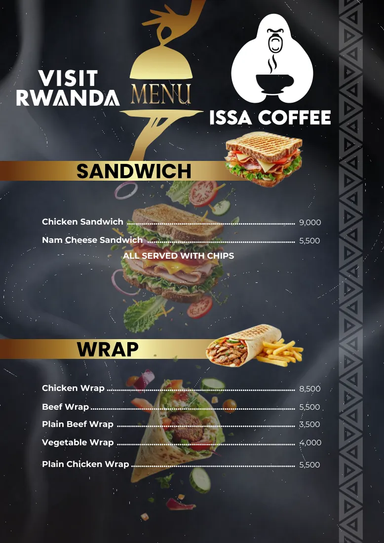 Issa Coffee Standard menu, page 12: Sandwiches & Wraps