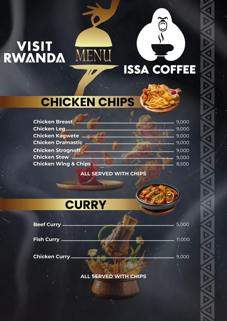 Issa Coffee Standard menu, page 13: Chicken & Curry
