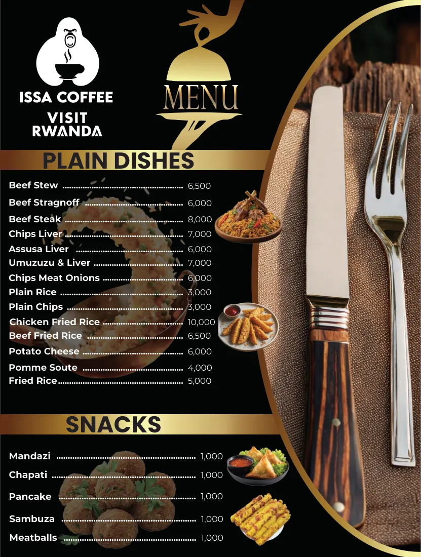 Issa Coffee VIP menu, page 16: Sides & Snacks